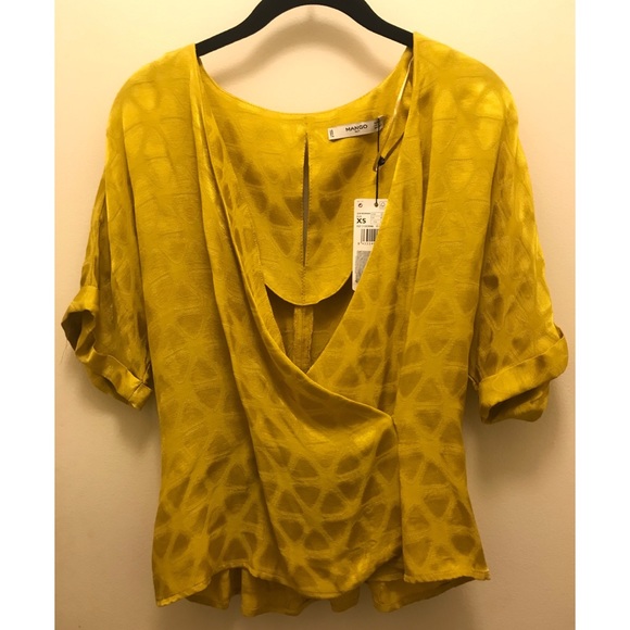Mango gold kimono short sleeve shirt - Picture 1 of 2